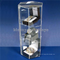 Factory Pricetable Top 3-Tier transparente Acryl Rotating Lockable Sinlge Taschenuhr Display-Gehäuse